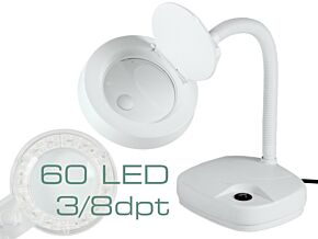 Lupa podświetlana stołowa 3 i 8 dioptrii fi 80mm 3,5W z 60 LED