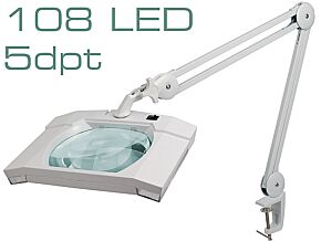 Lupa podświetlana stołowa 5 dioptrii 190x155mm 108 LED 9W