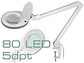 Lupa podświetlana stołowa 5 dioptrii fi 120mm z 80 LED