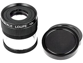 Lupa stołowa o powiększeniu x10 fi19mm ze skalą liniową i regulacją ostrości