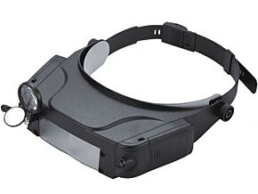 Dwuokularowa lupa z mocowaniem na głowę 1,5x 3x 9,5x 11x 2xLED