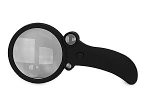 Lupa gumowana podświetlana 85mm x2,5 (x4,5/x25/x55) 4LED/UV