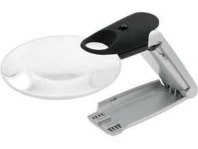 Ręczna lupa z podstawką x2 i x4 z LED