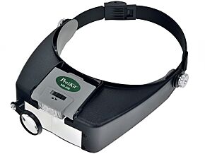 Dwuokularowa lupa MA-016 z mocowaniem na głowę i oświetleniem