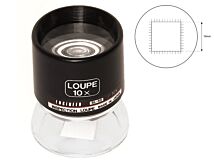 Lupa stołowa o powiększeniu x10; skala 0,2mm; soczewka: fi 25mm